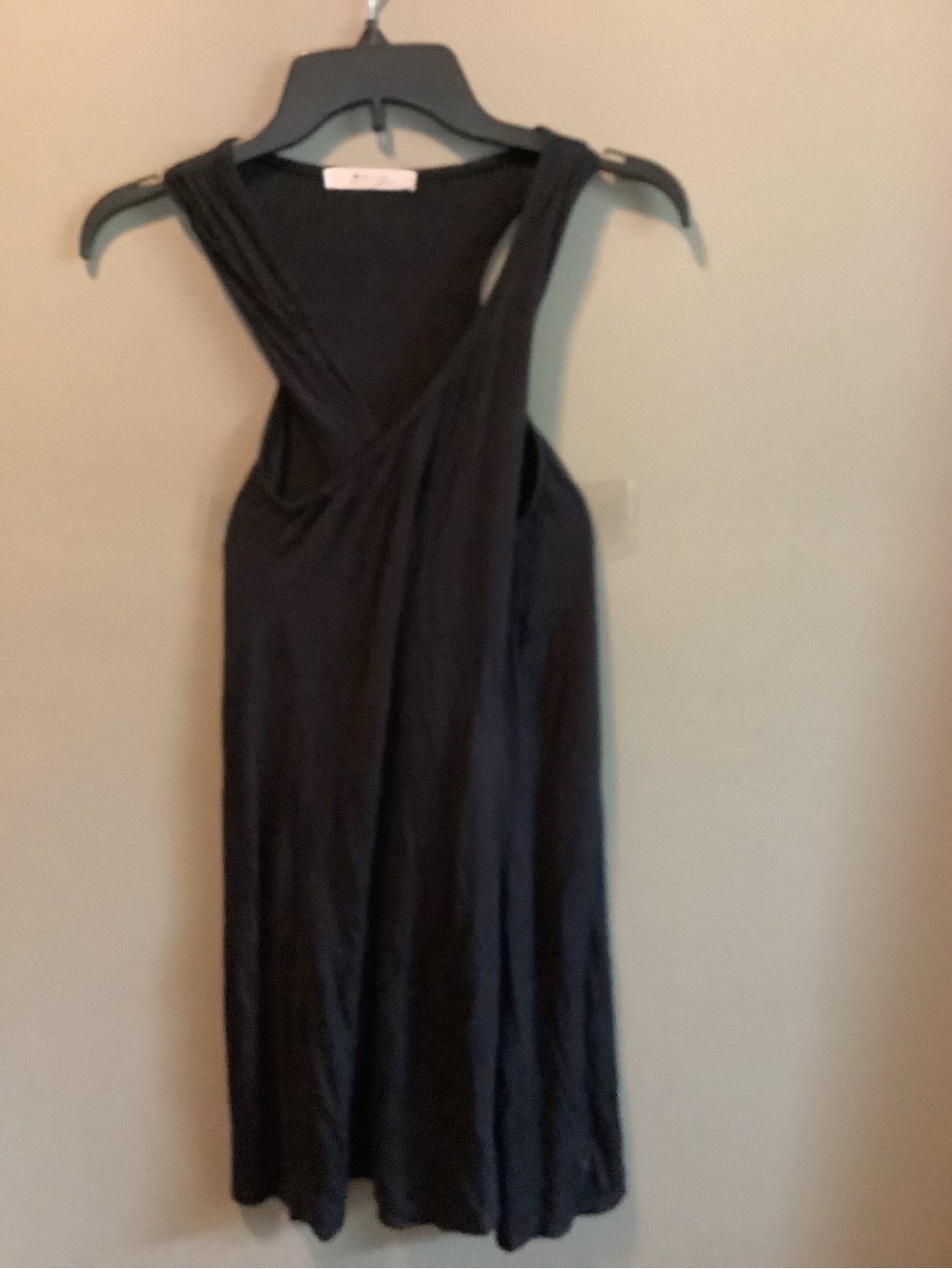 LA Made Black Mini Dress or Tunic with Draped Front